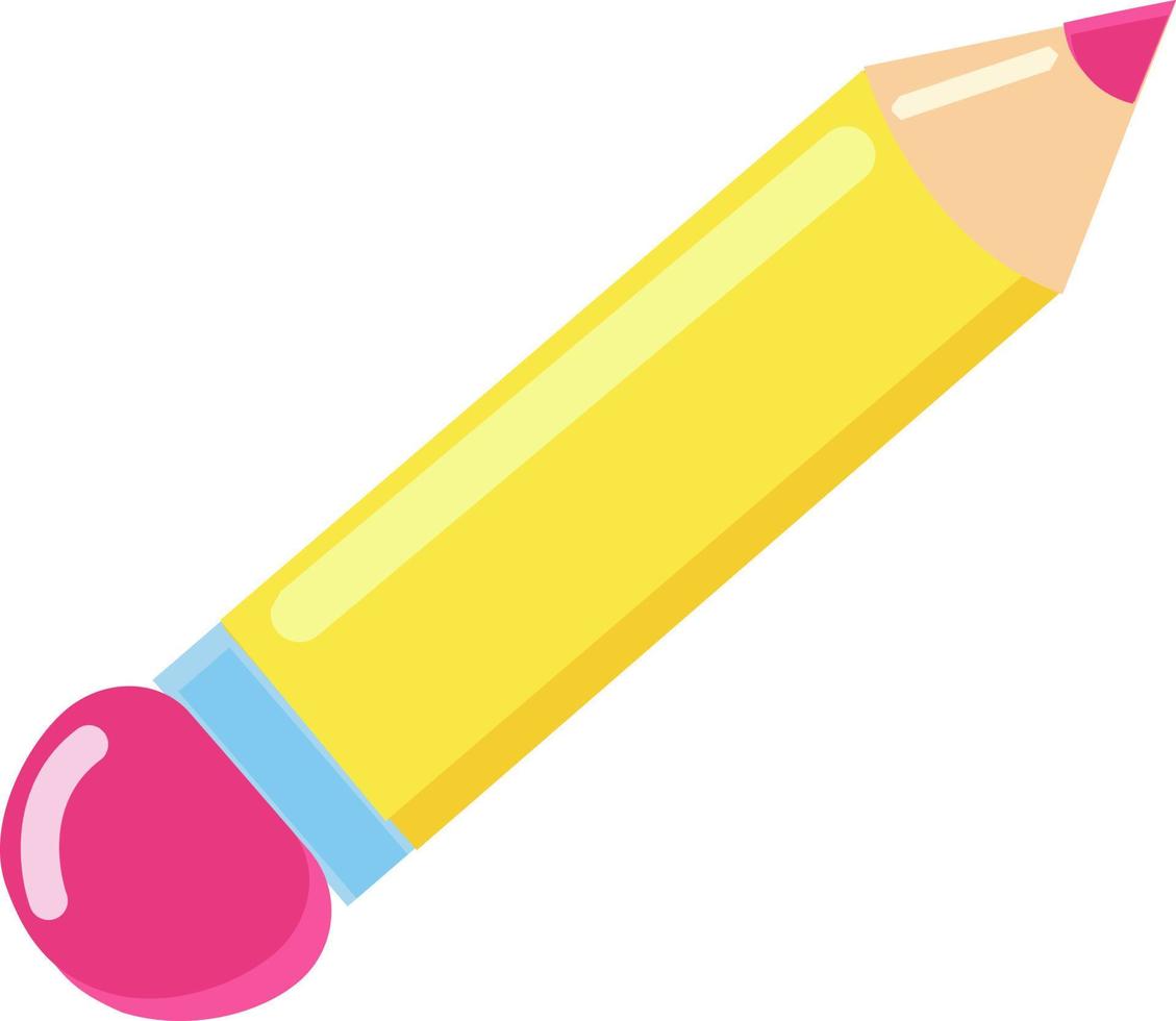 Crayon jaune, illustration, vecteur sur fond blanc