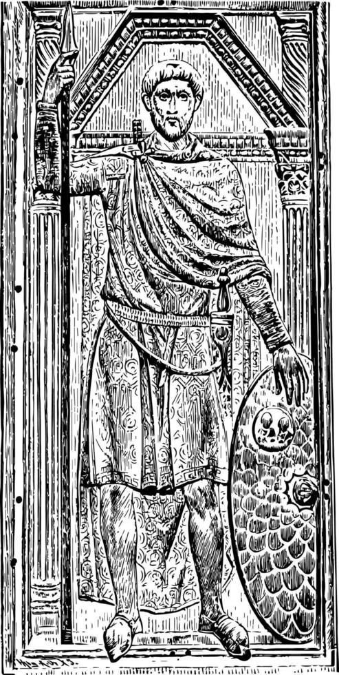 illustration vintage de flavius aetius. vecteur