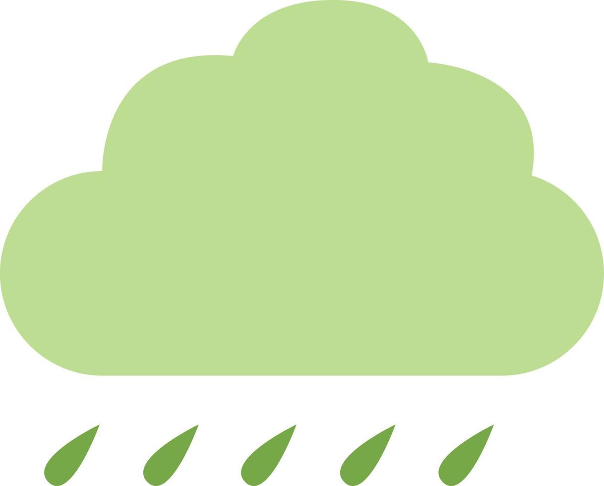 Nuage de pluie vert, illustration, vecteur sur fond blanc.