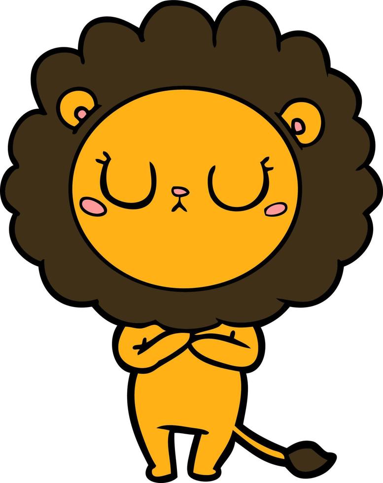 dessin animé mignon lion vecteur