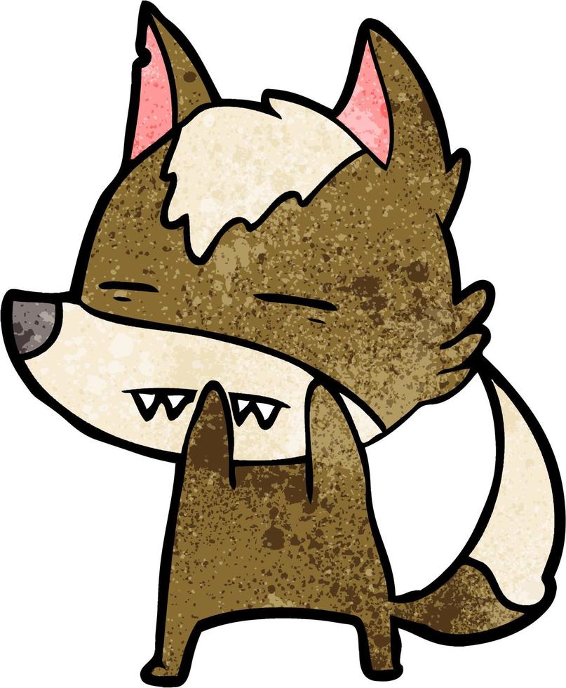 personnage de loup de vecteur en style cartoon