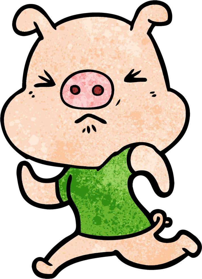 personnage de cochon de vecteur en style cartoon