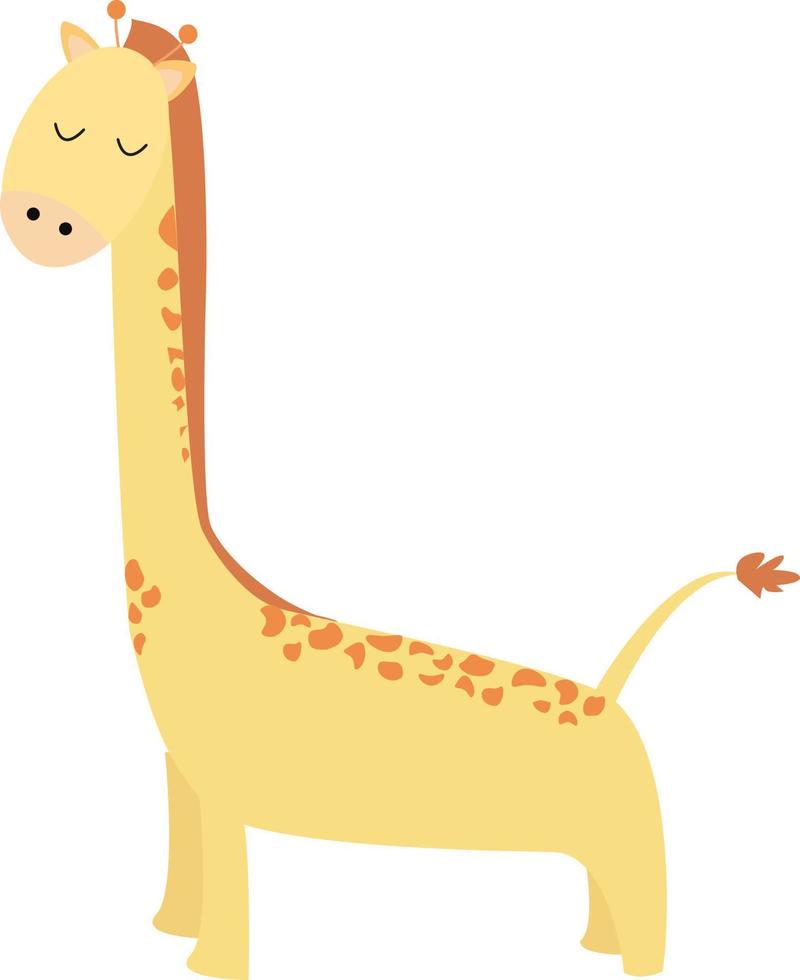 Girafe jaune, illustration, vecteur sur fond blanc.