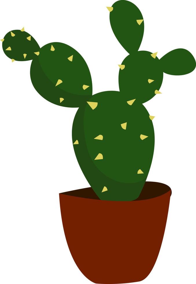 petit cactus en pot, illustration, vecteur sur fond blanc.
