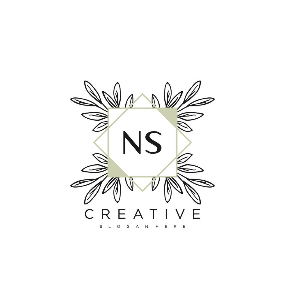 ns lettre initiale fleur logo modèle vecteur art vectoriel premium