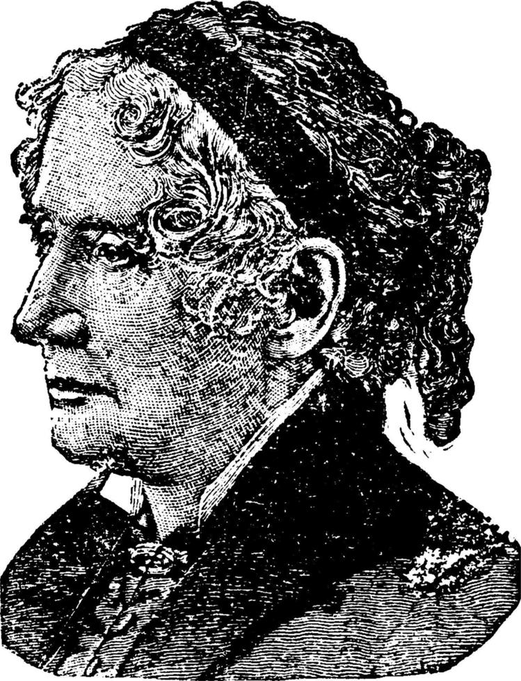 harriet beecher stowe, illustration vintage vecteur