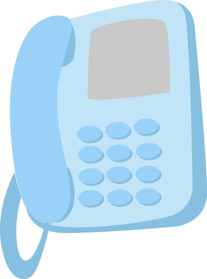 téléphone bleu, illustration, vecteur sur fond blanc.