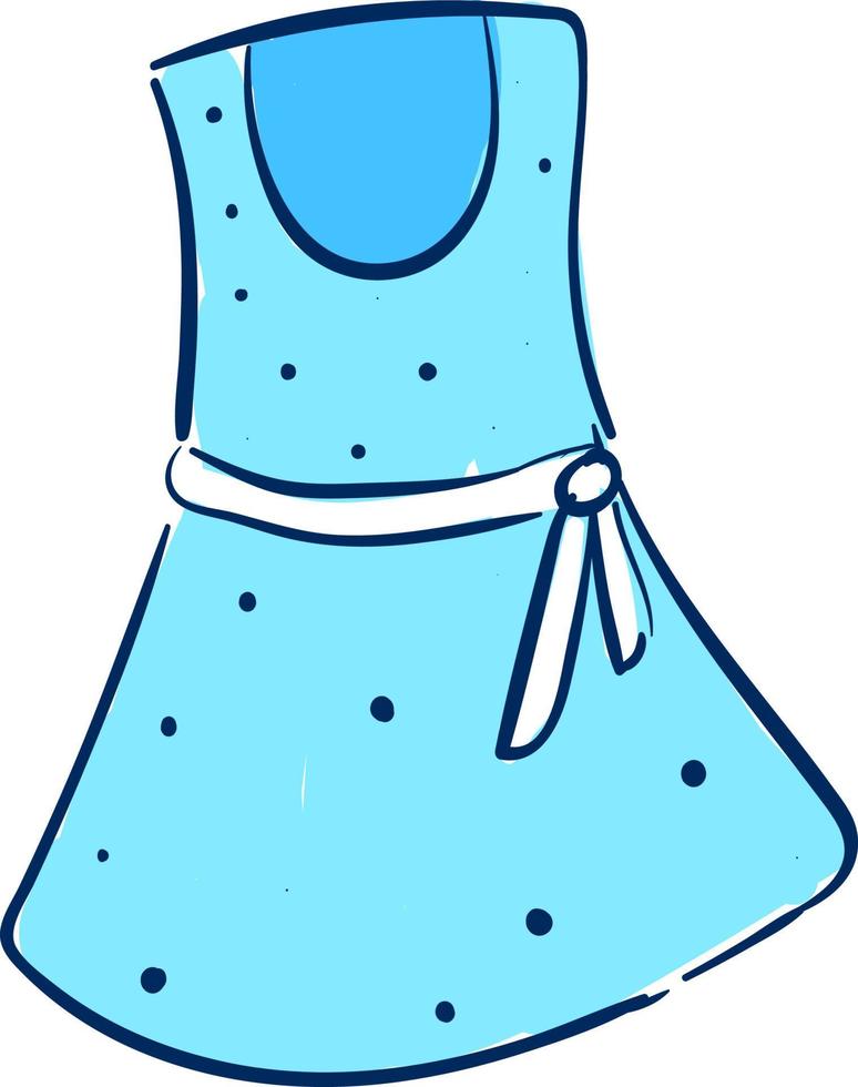 robe bleue, illustration, vecteur sur fond blanc.