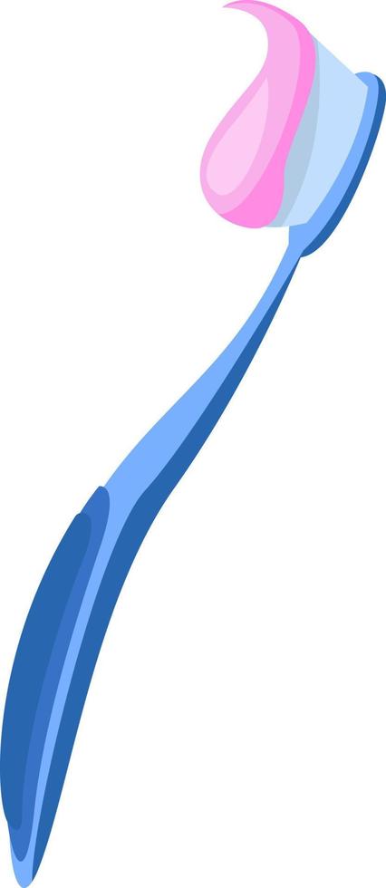 Brosse à dents bleu, illustration, vecteur sur fond blanc