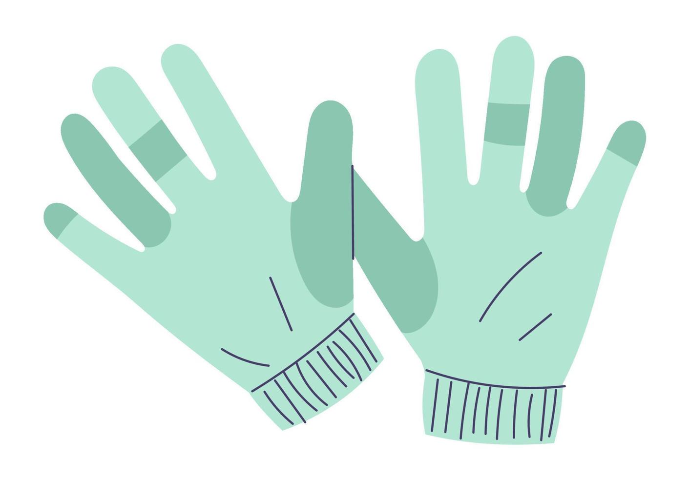 élément de gants de vêtements d'hiver et de vêtements d'extérieur vecteur