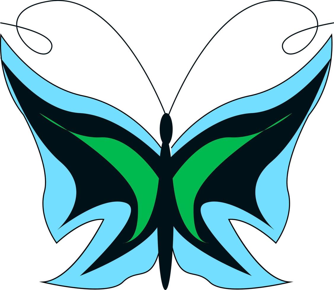 un papillon coloré, un vecteur ou une illustration en couleur.