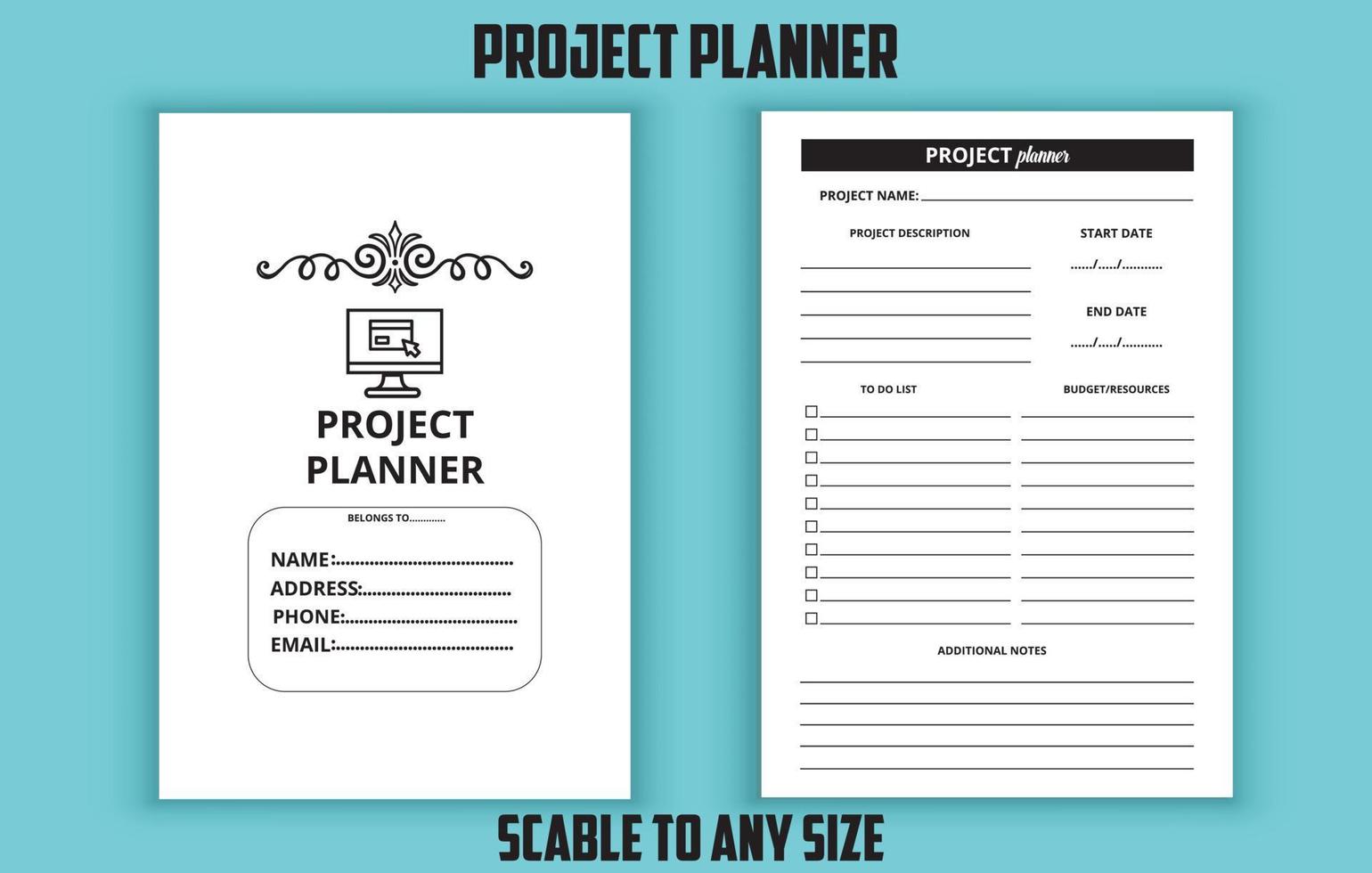 modèle modifiable de planificateur de projet vecteur