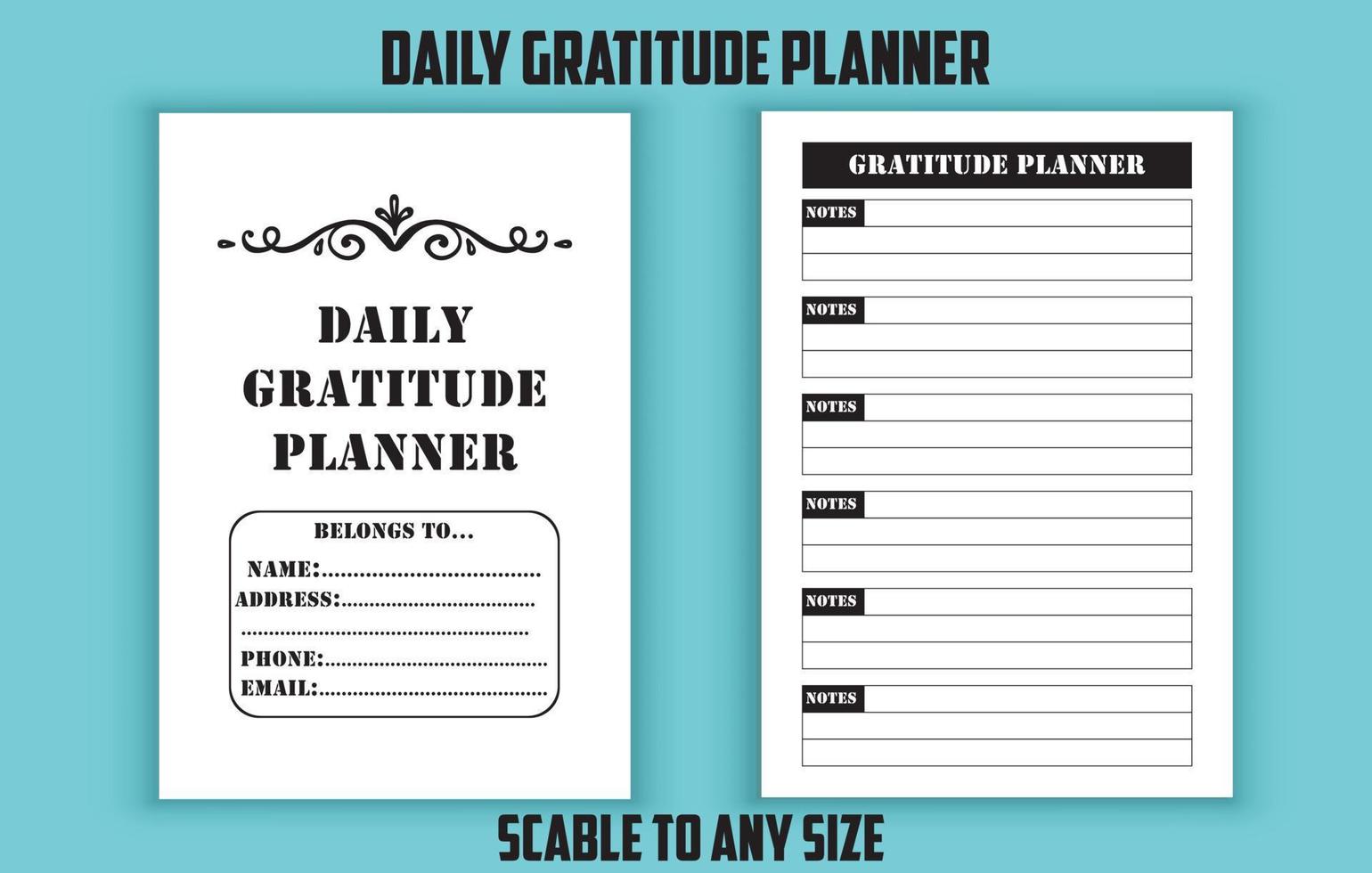 modèle modifiable de planificateur de gratitude quotidienne vecteur