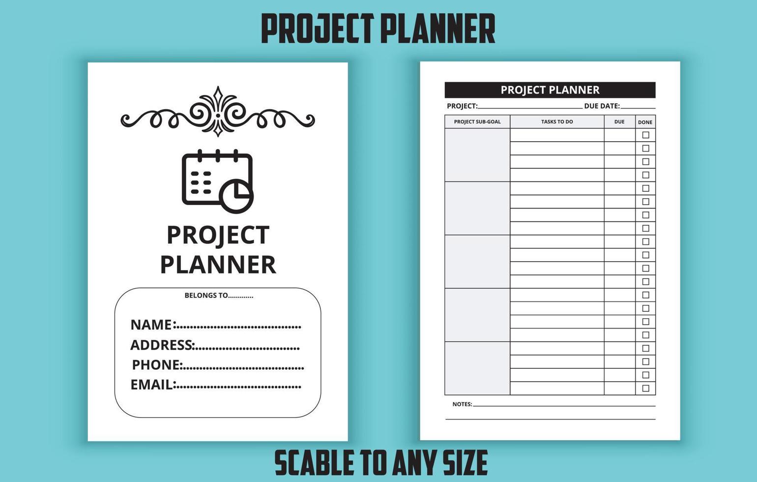 modèle modifiable de planificateur de projet vecteur