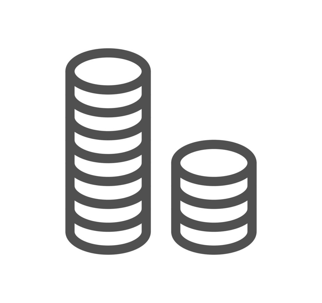 contour d'icône d'argent et de finances et vecteur linéaire.