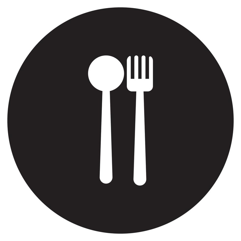 cuillère et fourchette logo noir et blanc vecteur