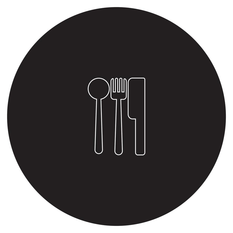 cuillère et fourchette logo noir et blanc vecteur