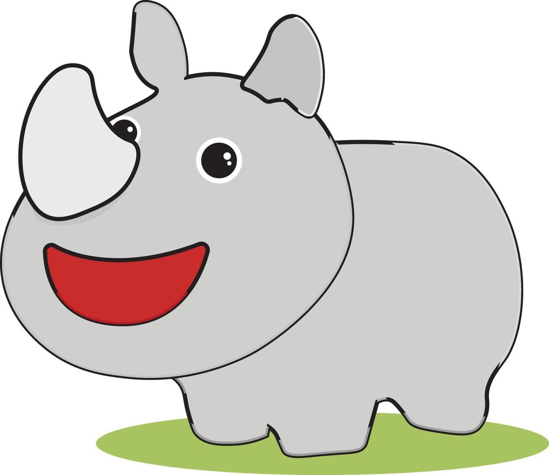 bébé rhinocéros, illustration, vecteur sur fond blanc.