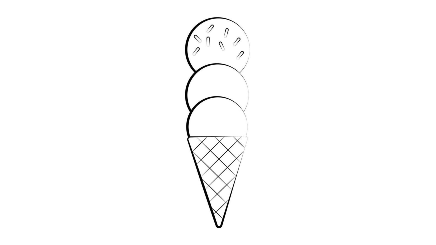 crème glacée sur la conception d'icône symbole vecteur silhouette bâton