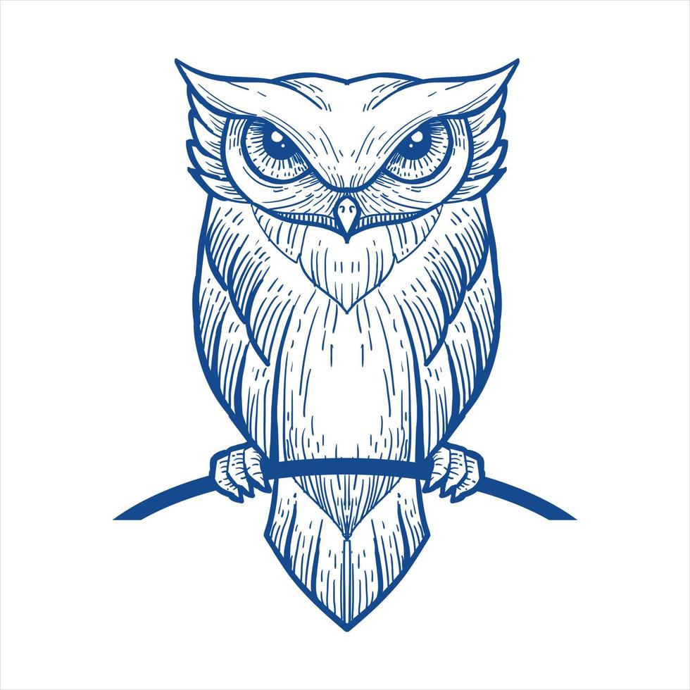 illustration vectorielle de hibou avec des ailes vecteur