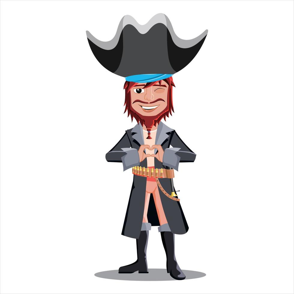 illustration vectorielle du personnage de pirate de dessin animé vecteur