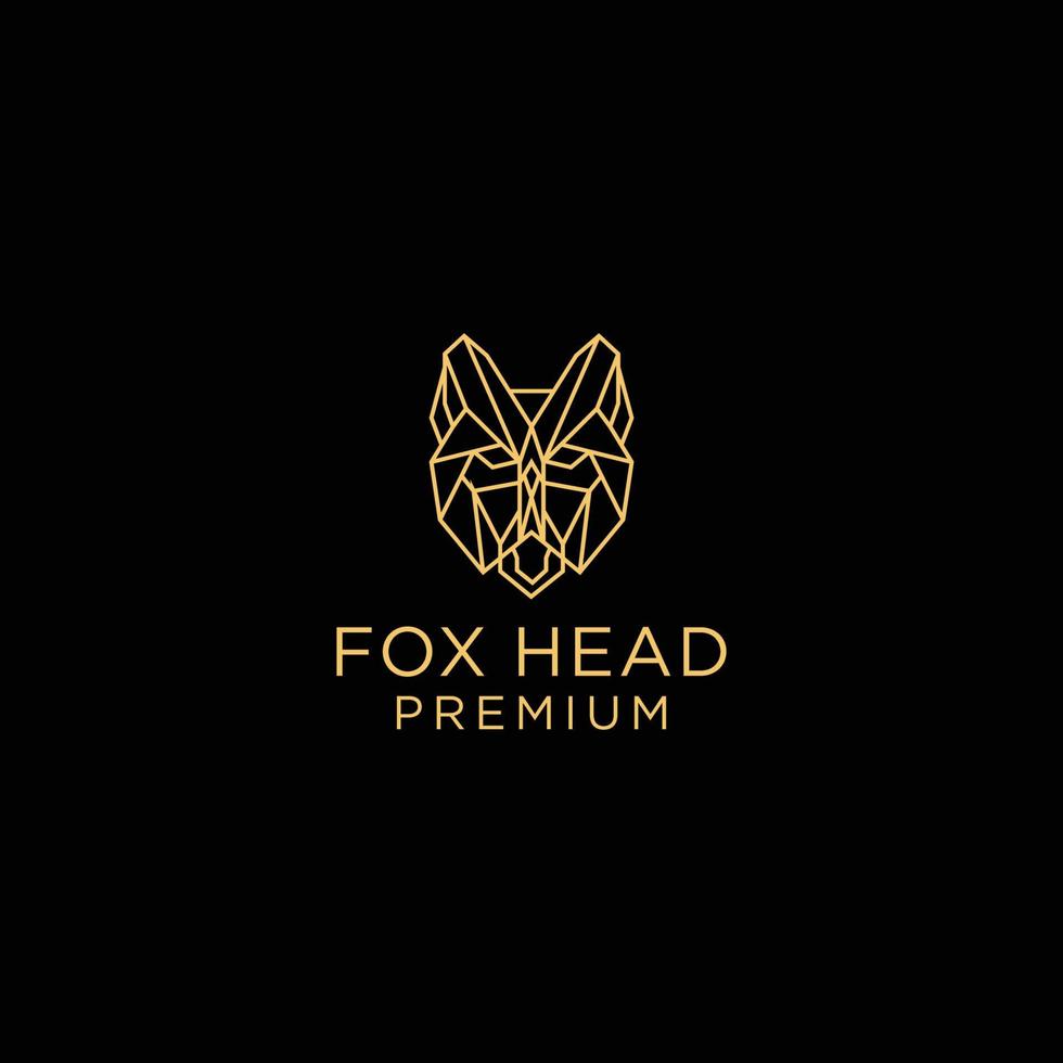 modèle de logo d'icône de conception de tête de renard vecteur
