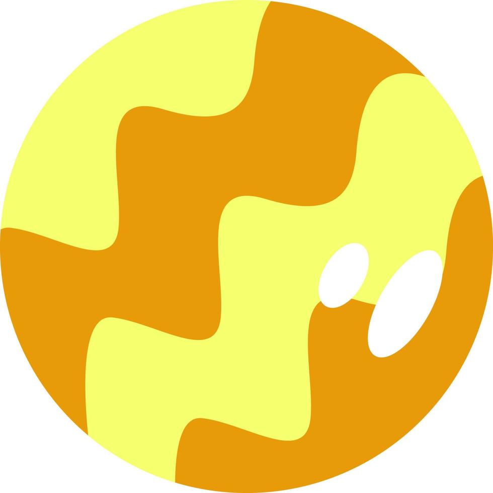 Bonbon rond jaune, illustration, vecteur sur fond blanc.