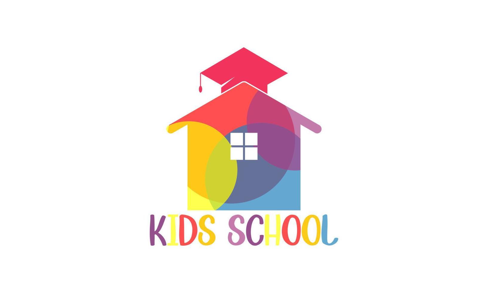 illustration de conception de logo vectoriel coloré élémentaire de l'école pour enfants