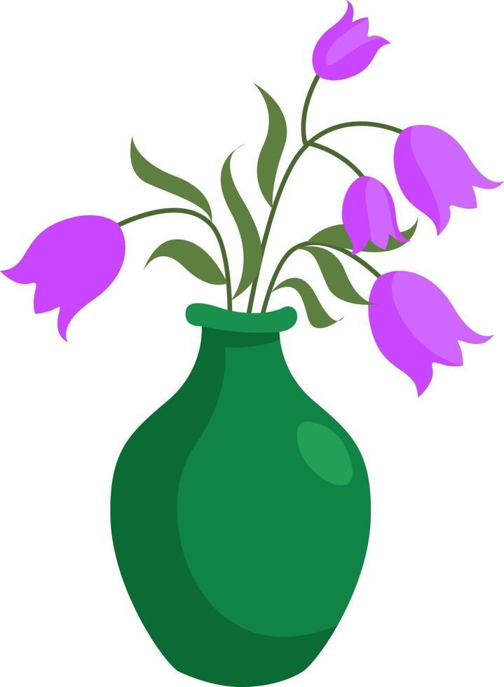 fleurs de cloche violettes, illustration, vecteur sur fond blanc.