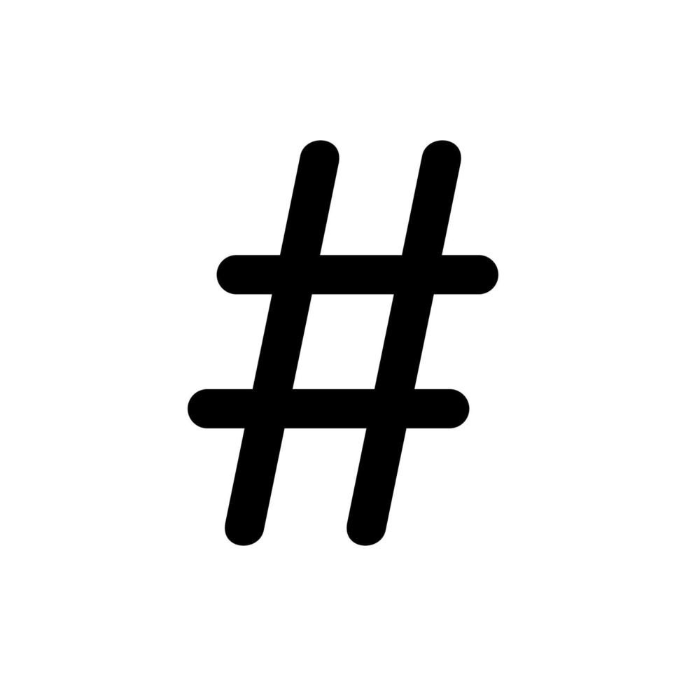 signe de hashtag. symbole d'icône de slogan pour le logo, les applications, le site Web, l'illustration d'art, le pictogramme ou l'élément de conception. illustration vectorielle vecteur