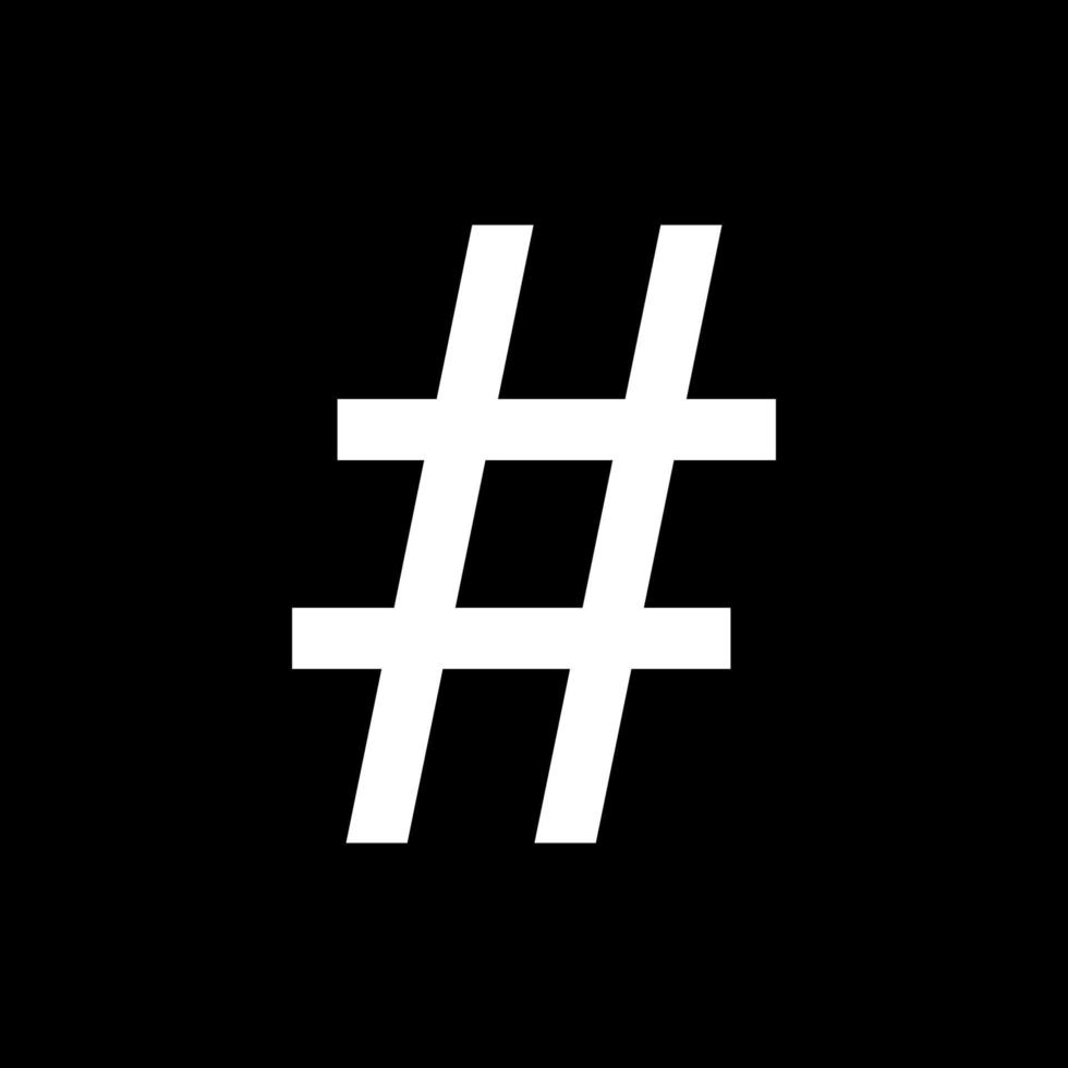 signe de hashtag. symbole d'icône de slogan pour le logo, les applications, le site Web, l'illustration d'art, le pictogramme ou l'élément de conception. illustration vectorielle vecteur