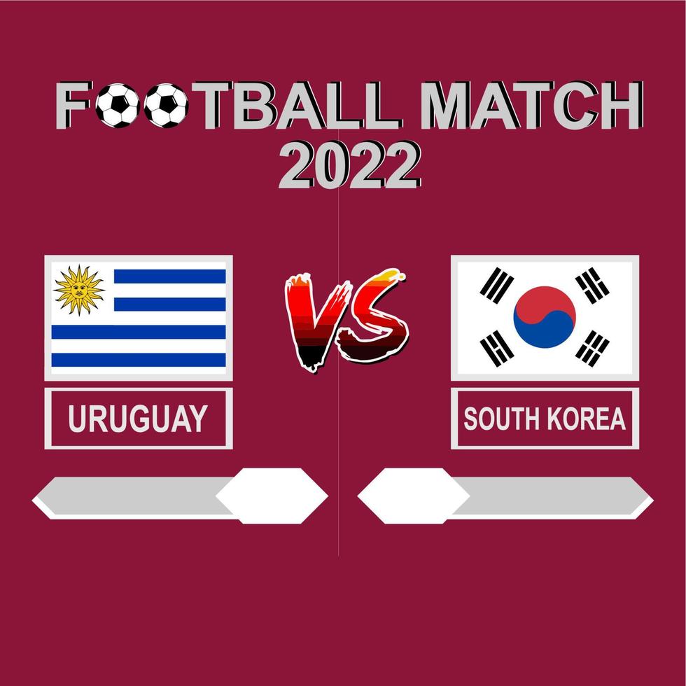 uruguay vs corée du sud compétition de football 2022 modèle vecteur d'arrière-plan pour le calendrier, match de résultat
