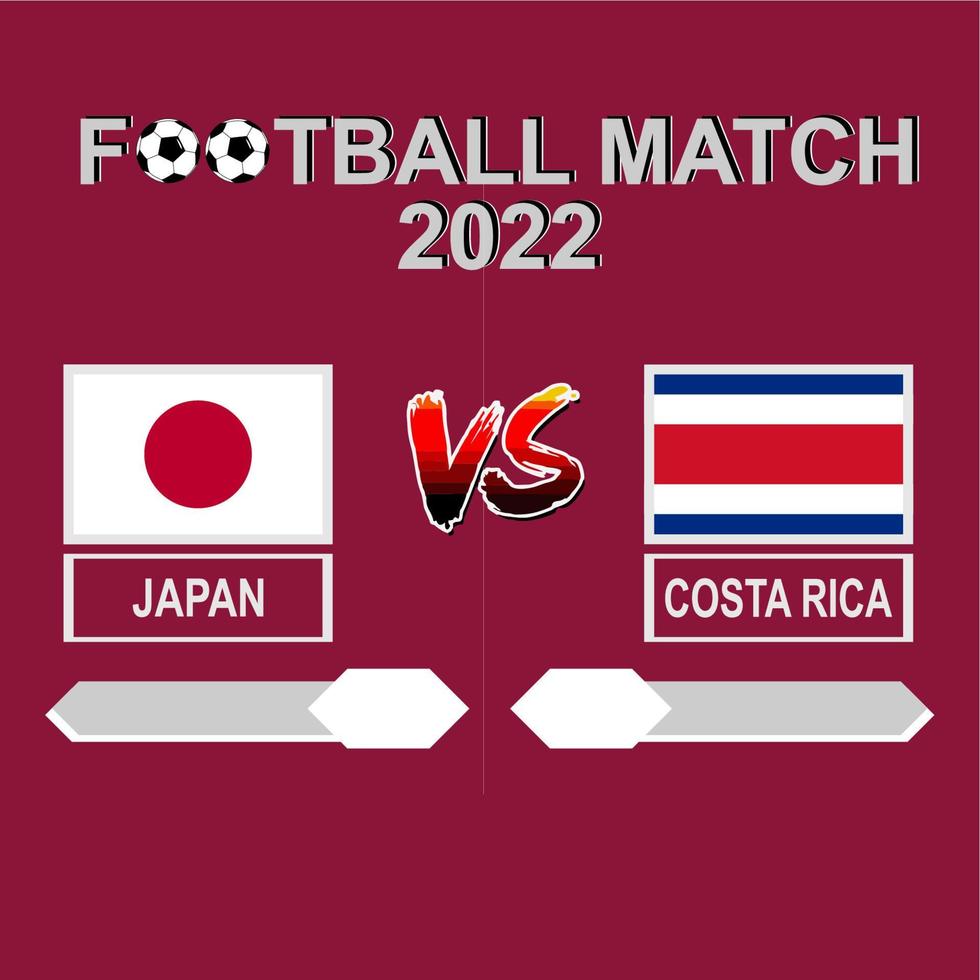 japon vs costa rica football competition 2022 template background vector for schedule, result match