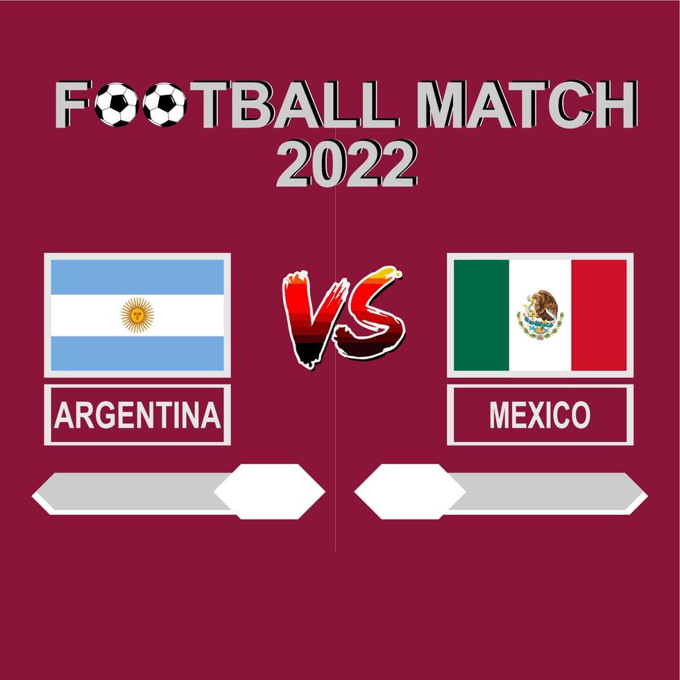 argentine vs mexique compétition de football 2022 modèle vecteur d'arrière-plan pour le calendrier, match de résultat