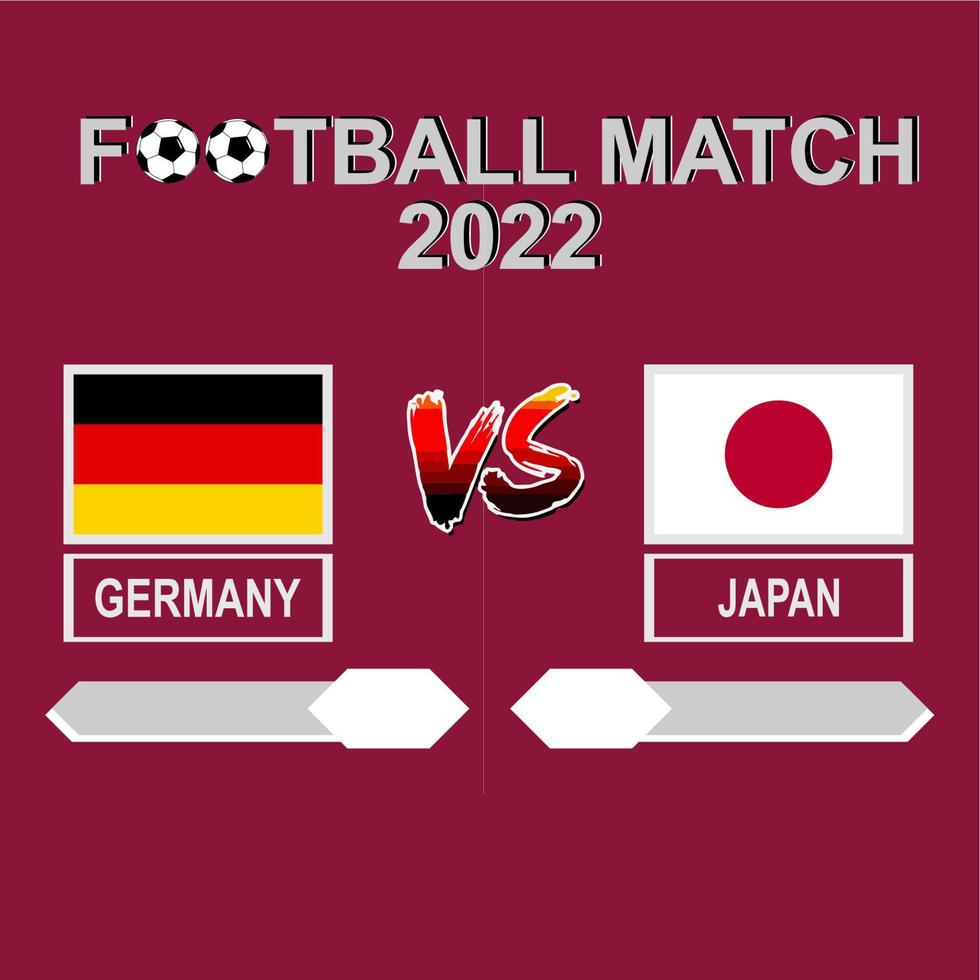 allemagne vs japon football competition 2022 template background vector for schedule, result match