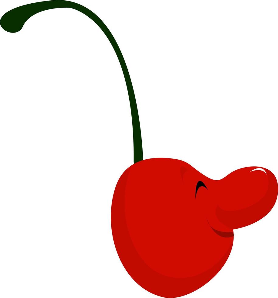 Cherry avec gros nez, illustration, vecteur sur fond blanc.