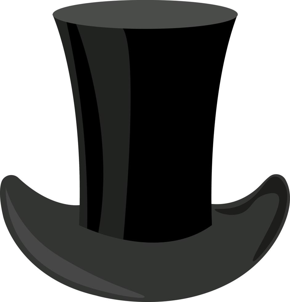 chapeau noir, illustration, vecteur sur fond blanc.
