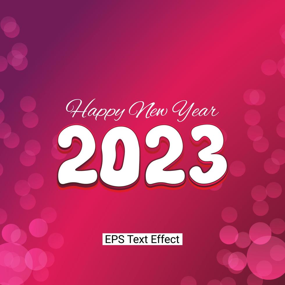 bonne année, bonne année 2023, célébration, 2023, fond de vacances, effets de texte 3d vecteur