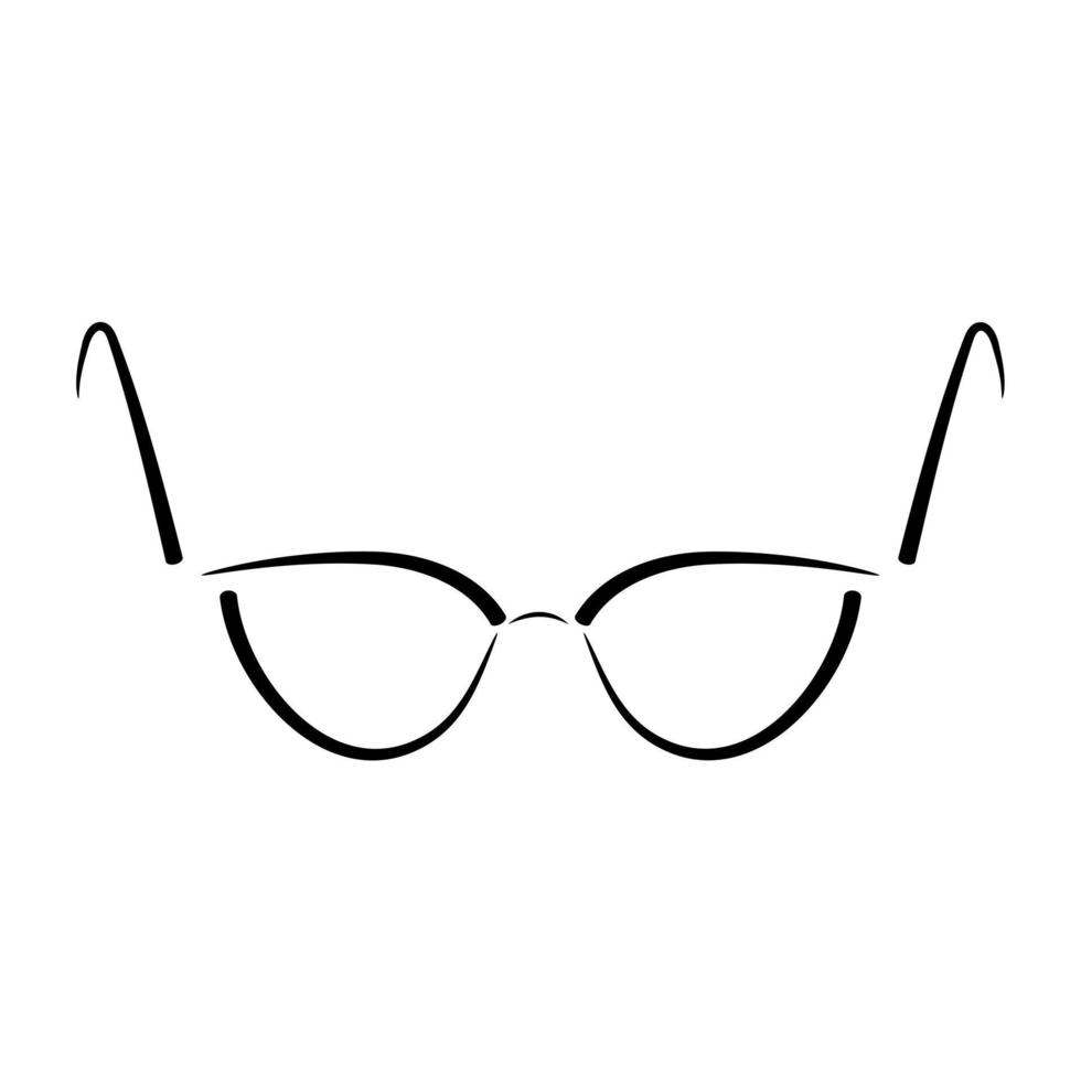 lunettes de griffonnage. vue de face de verres croquis linéaire noir minimaliste isolé sur fond blanc. illustration vectorielle vecteur