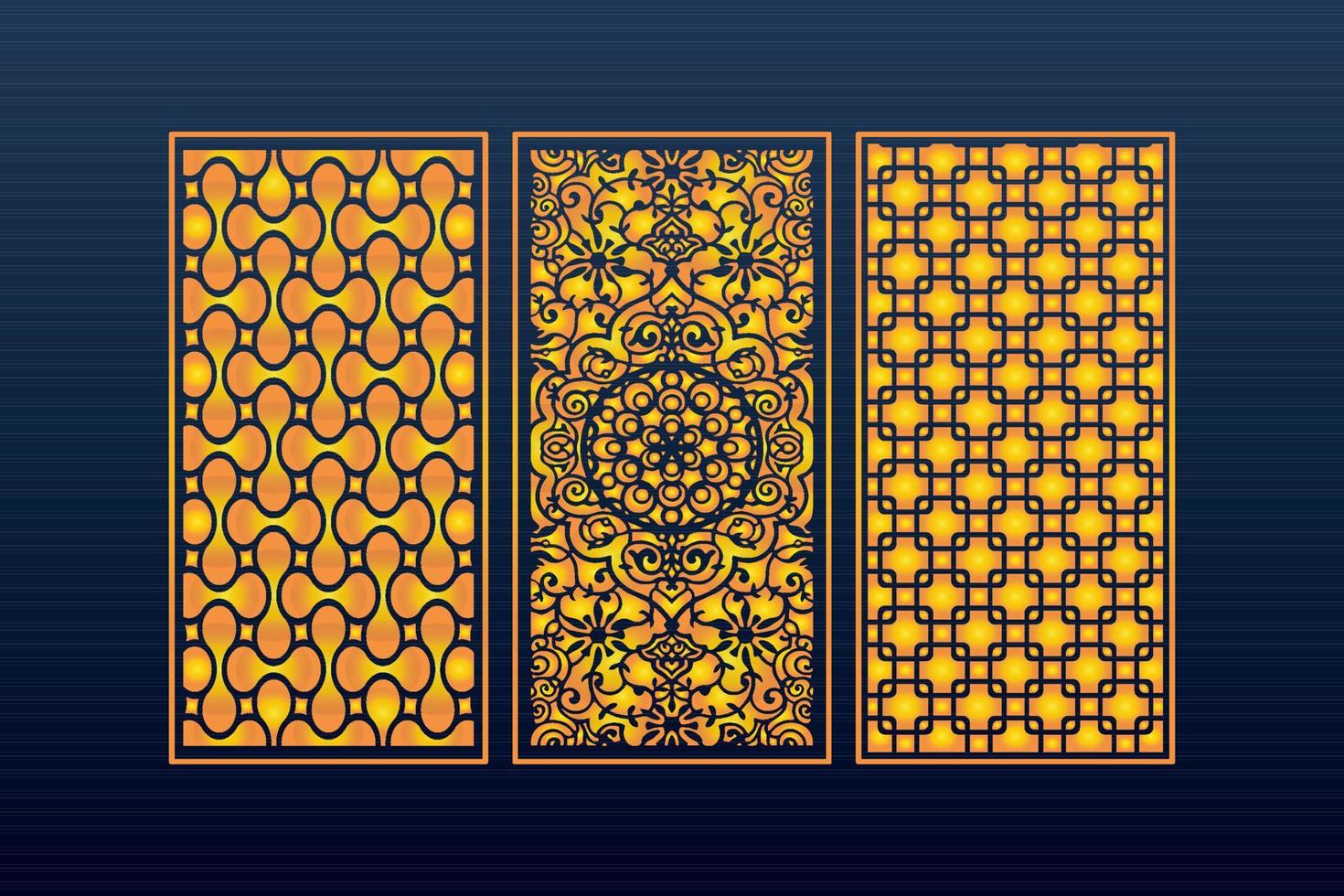 décoratif abstrait géométrique islamique fond élégant ornements carte cnc coupé vecteur