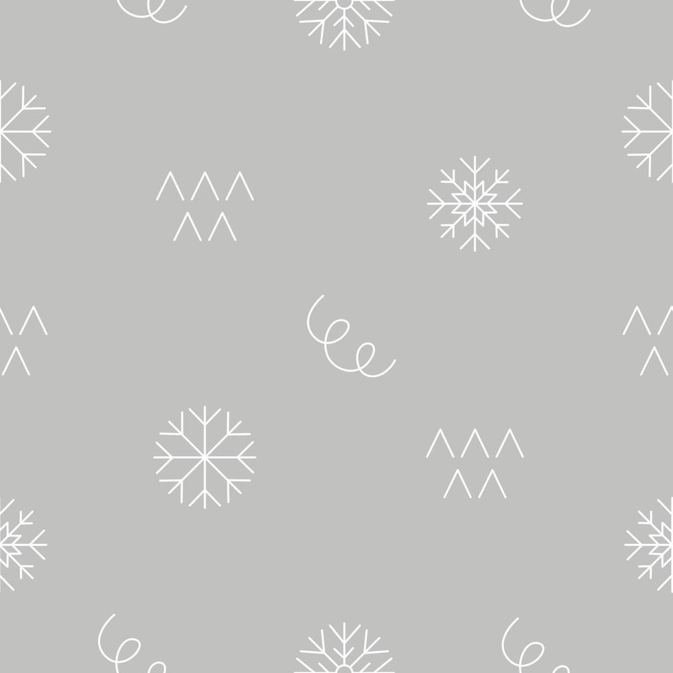 motif abstrait sans couture en gris et blanc avec des éléments d'hiver. fond de vecteur simple dans un style plat