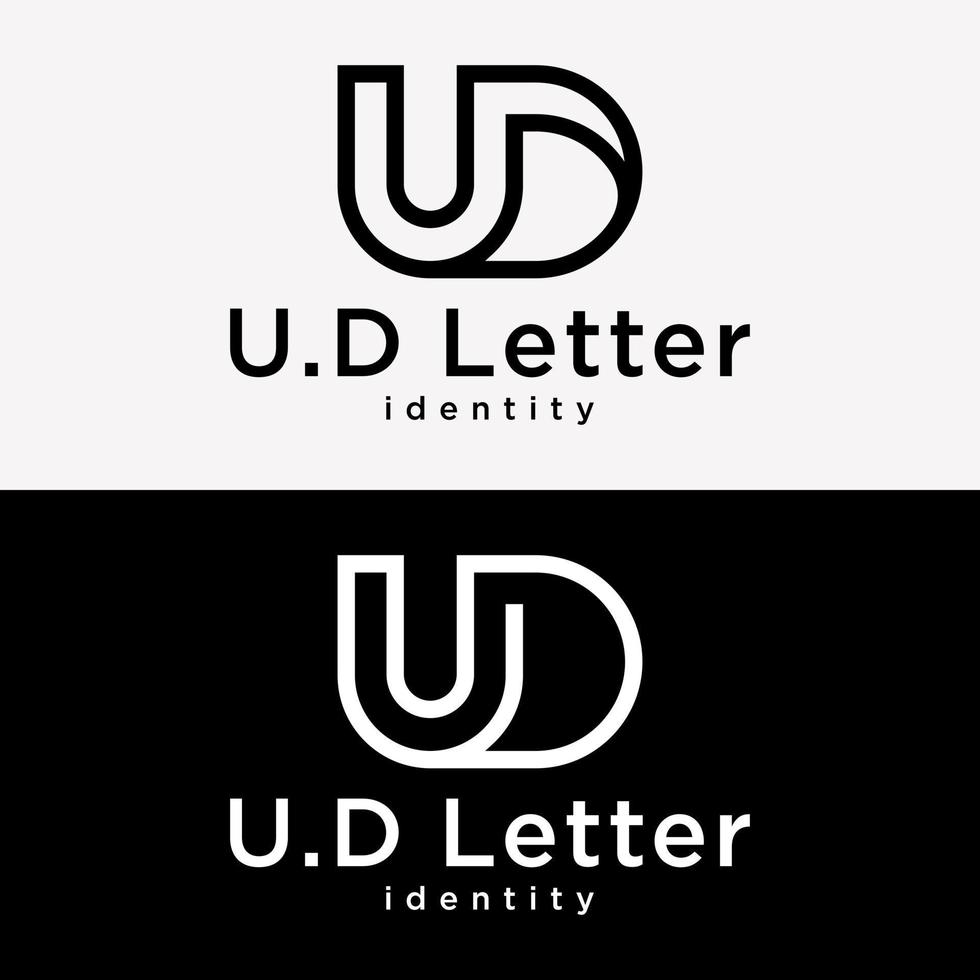 lettre ud monogramme alphabet style moderne entreprise identité symbole logo design vecteur