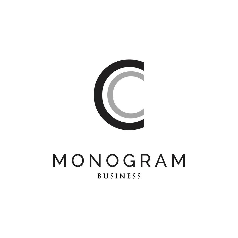 lettre initiale cc monogramme icône modèle de conception de logo vecteur
