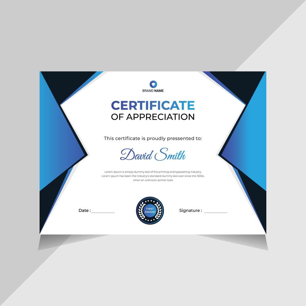 conception de certificat moderne, modèle de certificat de diplôme d'entreprise vecteur gratuit