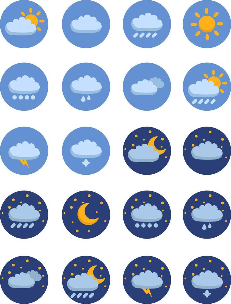 prévisions météo hebdomadaires, illustration, vecteur sur fond blanc.