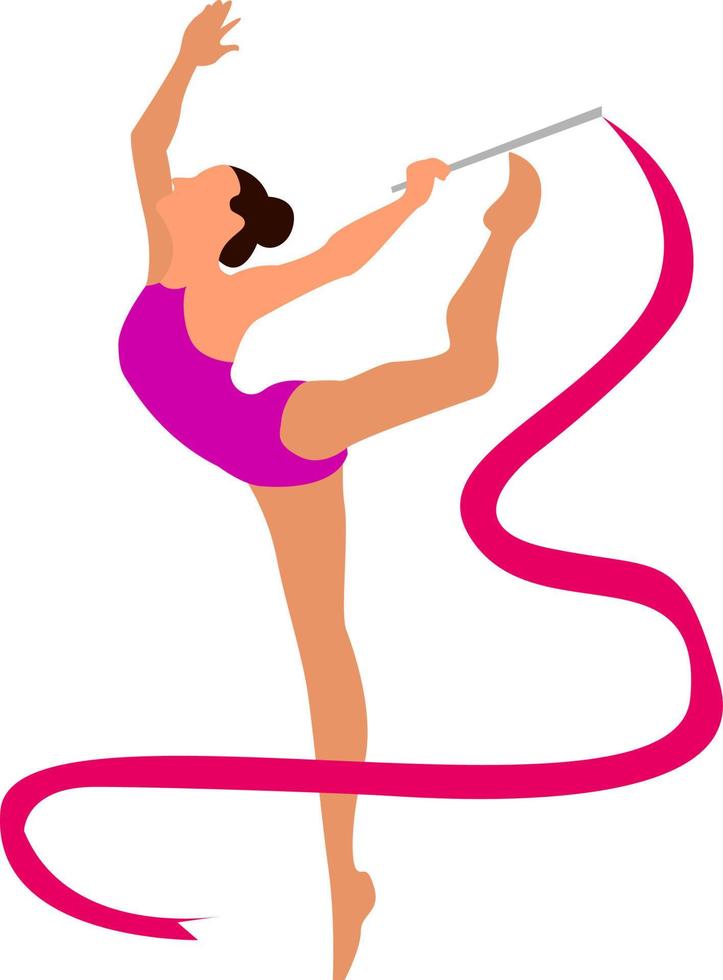 gymnastique rythmique, illustration, vecteur sur fond blanc.