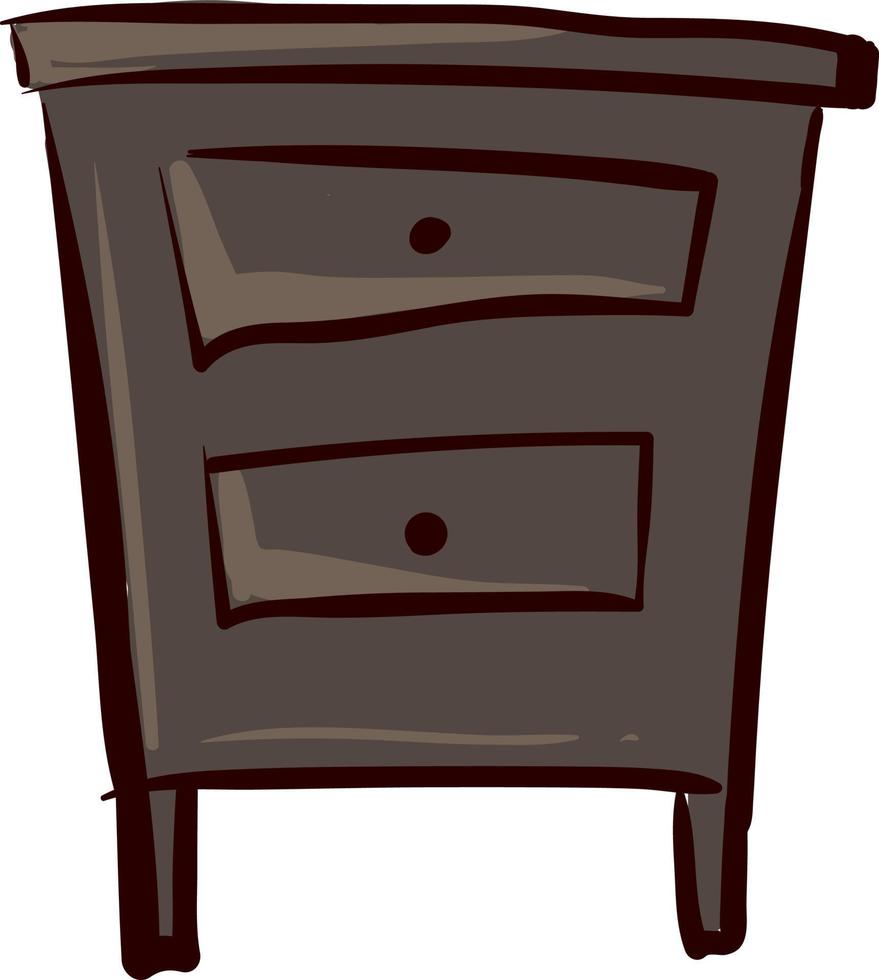 table de chevet marron, illustration, vecteur sur fond blanc.