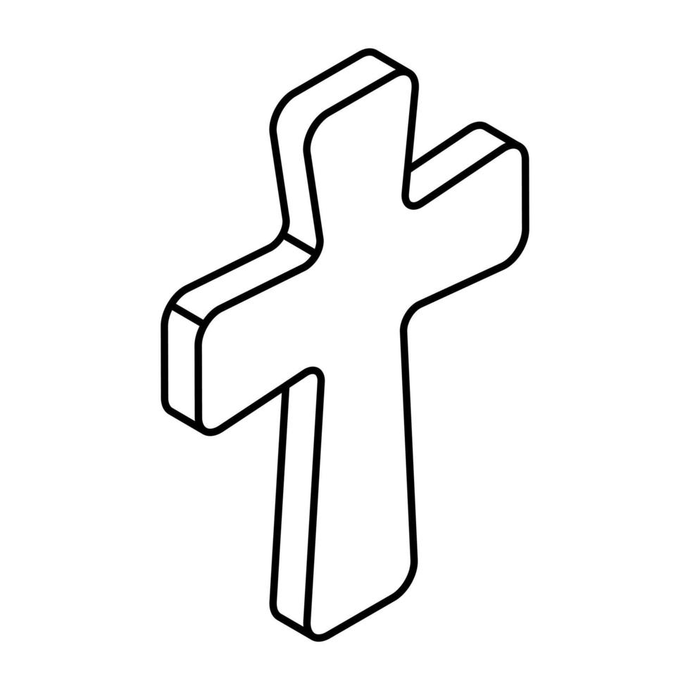 icône de téléchargement premium du signe catholique vecteur