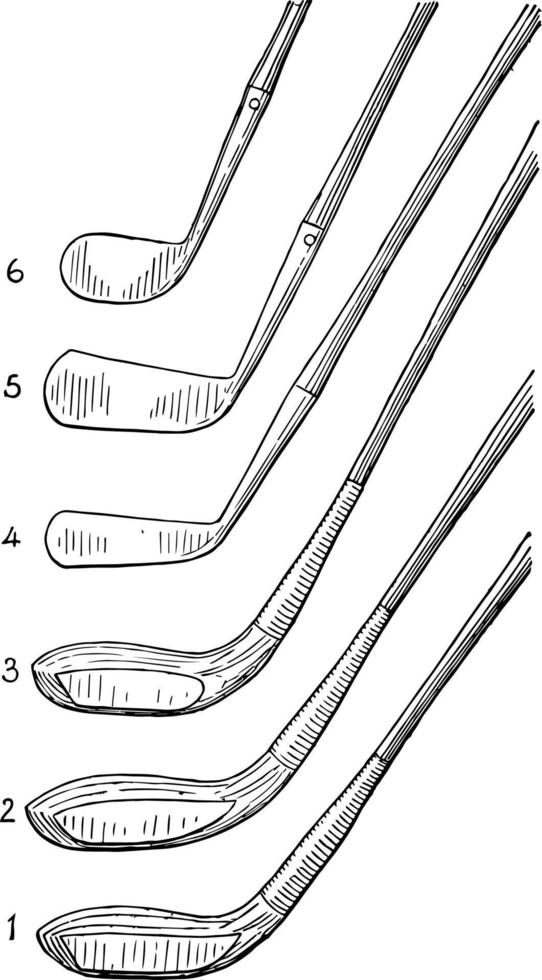 illustration vintage de clubs de golf. vecteur