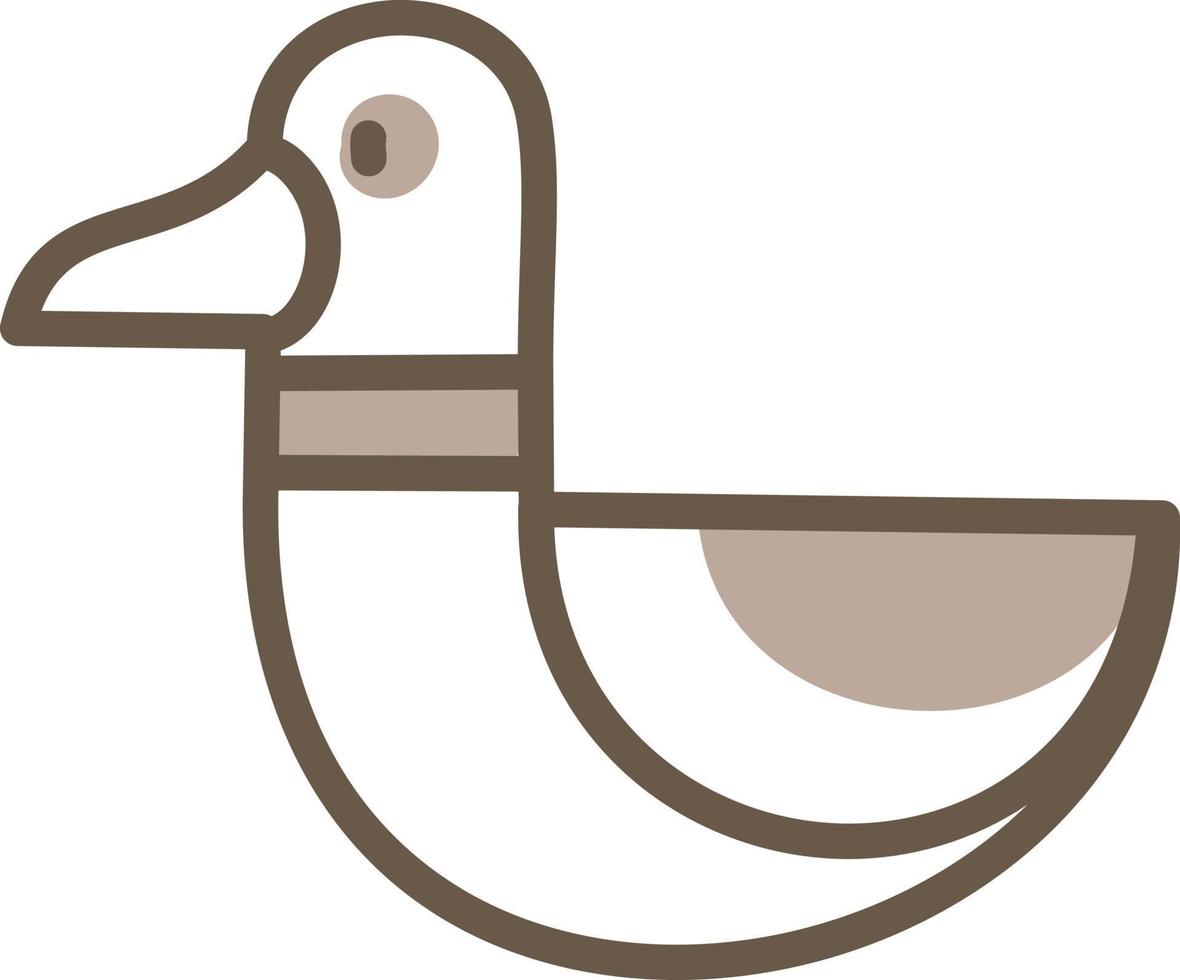 canard brun, illustration, vecteur sur fond blanc.